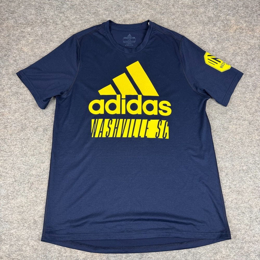 Adidas Nashville SC MLS Soccer T-Shirt Creator Tee Blue Mens Large L